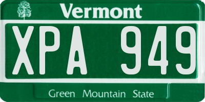 VT license plate XPA949