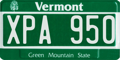 VT license plate XPA950
