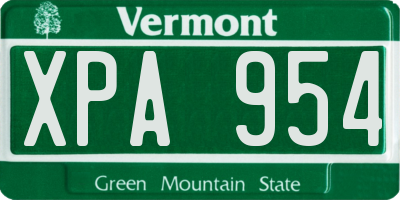 VT license plate XPA954