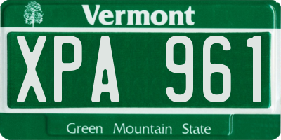 VT license plate XPA961
