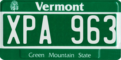 VT license plate XPA963