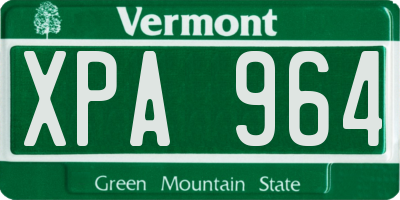 VT license plate XPA964