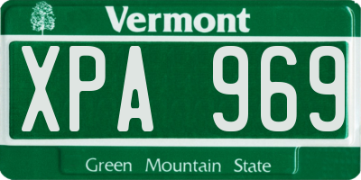 VT license plate XPA969