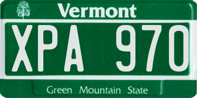 VT license plate XPA970