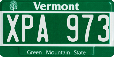 VT license plate XPA973