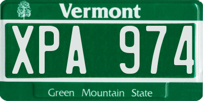 VT license plate XPA974