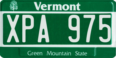 VT license plate XPA975