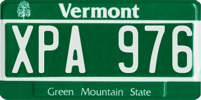 VT license plate XPA976