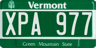 VT license plate XPA977