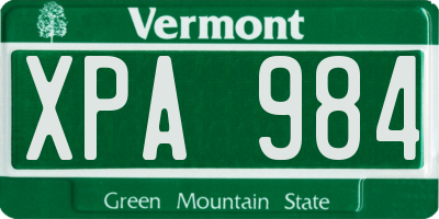 VT license plate XPA984