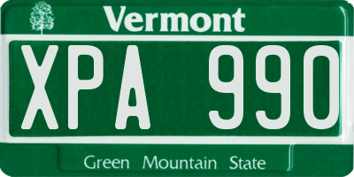 VT license plate XPA990