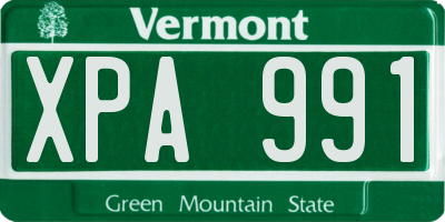 VT license plate XPA991