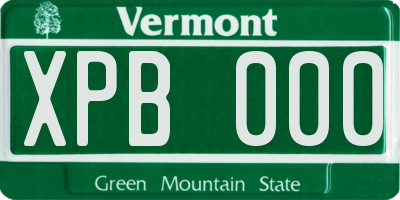 VT license plate XPB000