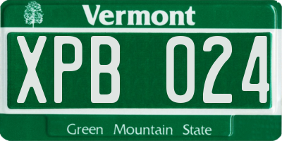 VT license plate XPB024