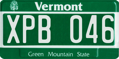 VT license plate XPB046