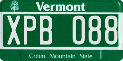 VT license plate XPB088
