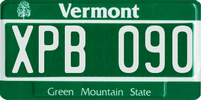 VT license plate XPB090
