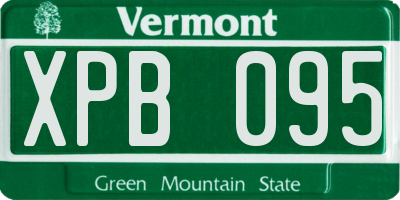 VT license plate XPB095