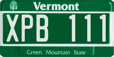 VT license plate XPB111