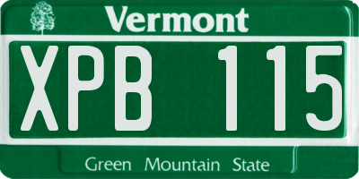VT license plate XPB115