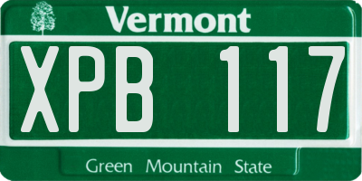 VT license plate XPB117