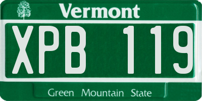 VT license plate XPB119
