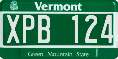 VT license plate XPB124
