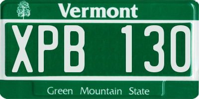 VT license plate XPB130