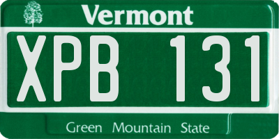 VT license plate XPB131