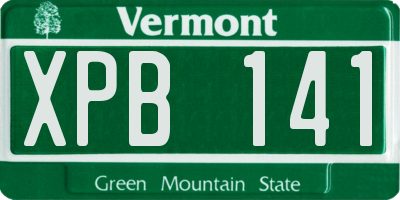 VT license plate XPB141