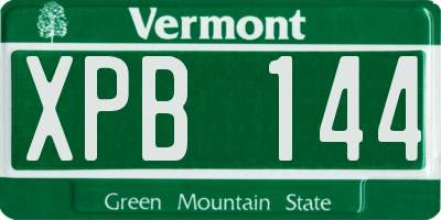 VT license plate XPB144