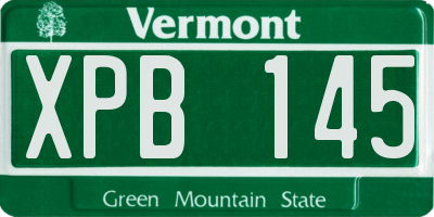 VT license plate XPB145