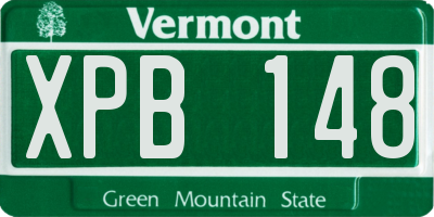 VT license plate XPB148