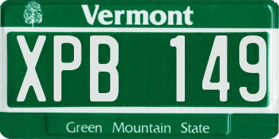 VT license plate XPB149