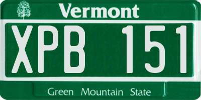 VT license plate XPB151