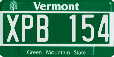 VT license plate XPB154