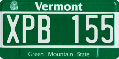 VT license plate XPB155