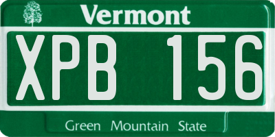 VT license plate XPB156