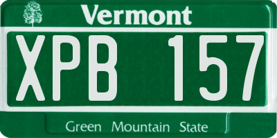VT license plate XPB157