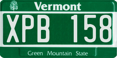 VT license plate XPB158