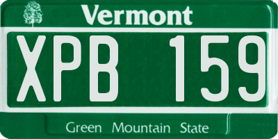 VT license plate XPB159