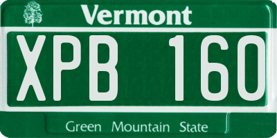 VT license plate XPB160