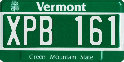 VT license plate XPB161