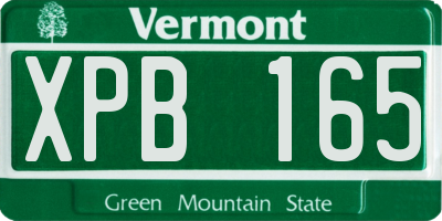 VT license plate XPB165