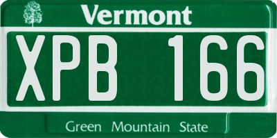 VT license plate XPB166