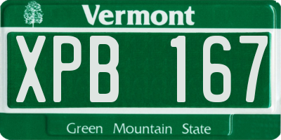 VT license plate XPB167