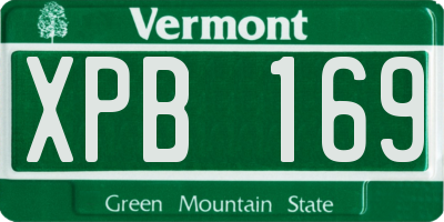 VT license plate XPB169
