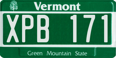 VT license plate XPB171