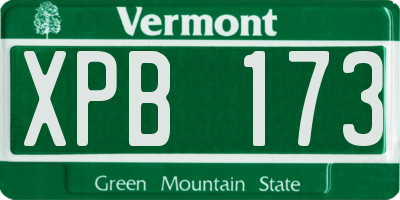 VT license plate XPB173