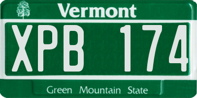 VT license plate XPB174